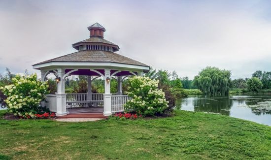 An Unleveled Gazebo How To Level A Gazebo on concrete